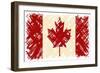 Canadian Grunge Flag. Vector Illustration. Grunge Effect Can Be Cleaned Easily.-Khvost-Framed Art Print