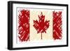 Canadian Grunge Flag. Vector Illustration. Grunge Effect Can Be Cleaned Easily.-Khvost-Framed Art Print