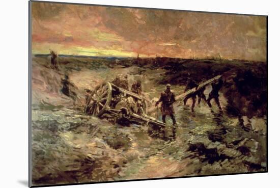 Canadian Gunners in the Mud, Passchendaele, 1917-Alfred Bastien-Mounted Giclee Print