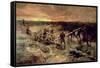 Canadian Gunners in the Mud, Passchendaele, 1917-Alfred Bastien-Framed Stretched Canvas