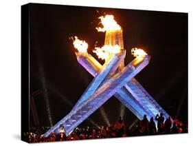 Canadian Ice Hockey Legend Wayne Gretzky as He Lights the Olympic Flame at the 2010 Winter Games-null-Stretched Canvas