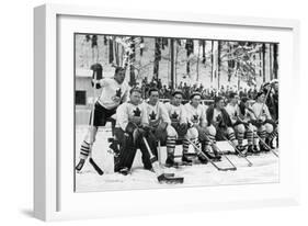 Canadian Ice Hockey Team, Winter Olympic Games, Garmisch-Partenkirchen, Germany, 1936-null-Framed Giclee Print