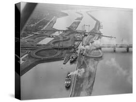 Canadian Icebreakers D'iberville and Montcalm at St.Lambert Lock-null-Stretched Canvas