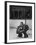 Canadian Jacques Plante Wearing Mask to Protect Face from Injuries During Ice Hockey Game-George Silk-Framed Premium Photographic Print