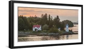 Canadian Lighthouse at Beginning of Wrangell Narrows-Michael Qualls-Framed Photographic Print