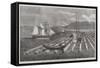 Canadian Lumber Trade, a Raft on the St Lawrence-George Henry Andrews-Framed Stretched Canvas