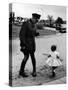 Canadian Mountie is Taken Off Guard by Little Girl Rushing to See Visiting Queen Elizabeth-Alfred Eisenstaedt-Stretched Canvas