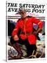 "Canadian Mountie," Saturday Evening Post Cover, March 25, 1933-Edgar Franklin Wittmack-Stretched Canvas