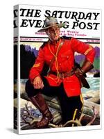 "Canadian Mountie," Saturday Evening Post Cover, March 25, 1933-Edgar Franklin Wittmack-Stretched Canvas