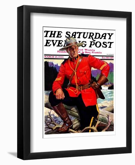 "Canadian Mountie," Saturday Evening Post Cover, March 25, 1933-Edgar Franklin Wittmack-Framed Giclee Print