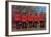 Canadian Mounties with Dogs-null-Framed Art Print