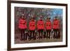 Canadian Mounties with Dogs-null-Framed Premium Giclee Print