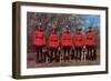 Canadian Mounties with Dogs-null-Framed Art Print