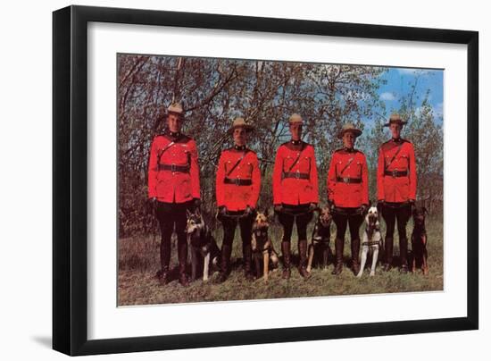 Canadian Mounties with Dogs-null-Framed Art Print