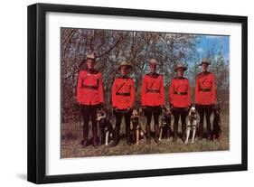 Canadian Mounties with Dogs-null-Framed Art Print