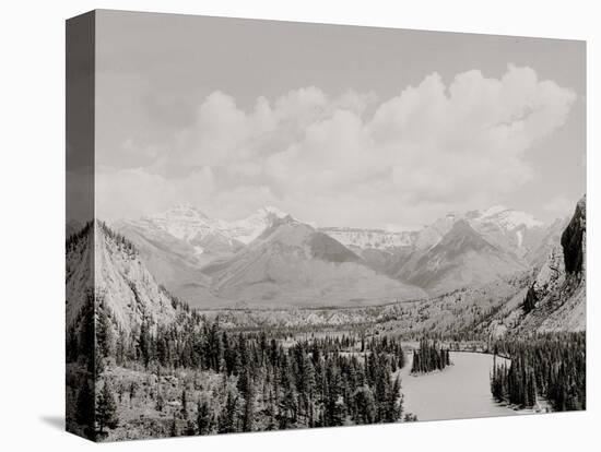 Canadian National Park, Down Bow Valley from Banff Springs Hotel, Alberta, Canada-null-Stretched Canvas