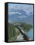 Canadian National Railways Goods Train Along Athabasca River, Jasper National Park, Rocky Mountains-Ursula Gahwiler-Framed Stretched Canvas