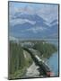 Canadian National Railways Goods Train Along Athabasca River, Jasper National Park, Rocky Mountains-Ursula Gahwiler-Mounted Photographic Print