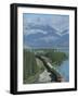 Canadian National Railways Goods Train Along Athabasca River, Jasper National Park, Rocky Mountains-Ursula Gahwiler-Framed Photographic Print