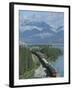 Canadian National Railways Goods Train Along Athabasca River, Jasper National Park, Rocky Mountains-Ursula Gahwiler-Framed Photographic Print