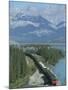 Canadian National Railways Goods Train Along Athabasca River, Jasper National Park, Rocky Mountains-Ursula Gahwiler-Mounted Photographic Print