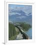 Canadian National Railways Goods Train Along Athabasca River, Jasper National Park, Rocky Mountains-Ursula Gahwiler-Framed Photographic Print