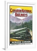 Canadian National Railways Poster Showing a Steam Engine Train in Canada-null-Framed Photographic Print