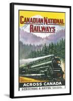 Canadian National Railways Poster Showing a Steam Engine Train in Canada-null-Framed Photographic Print