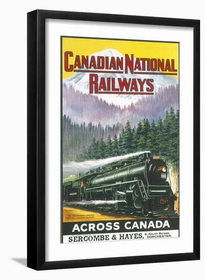 Canadian National Railways Poster Showing a Steam Engine Train in Canada-null-Framed Photographic Print