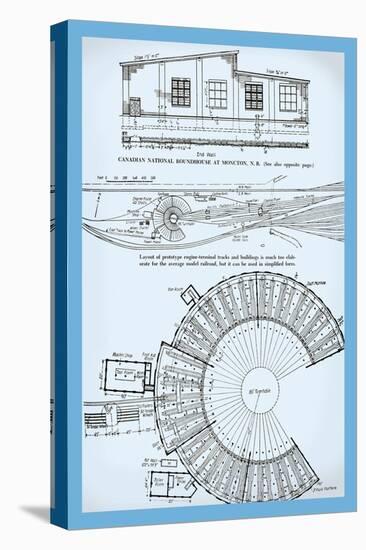 Canadian National Roundhouse-null-Stretched Canvas