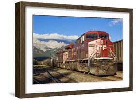 Canadian Pacific Freight Train Locomotive at Banff Station-Neale Clark-Framed Photographic Print