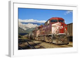 Canadian Pacific Freight Train Locomotive at Banff Station-Neale Clark-Framed Photographic Print