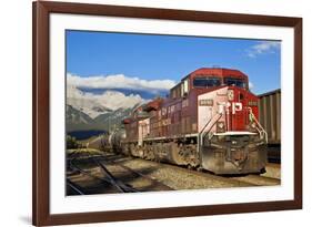 Canadian Pacific Freight Train Locomotive at Banff Station-Neale Clark-Framed Photographic Print