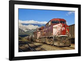 Canadian Pacific Freight Train Locomotive at Banff Station-Neale Clark-Framed Photographic Print