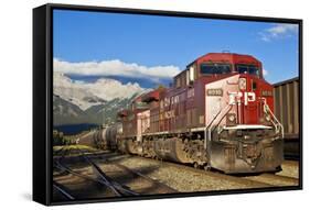 Canadian Pacific Freight Train Locomotive at Banff Station-Neale Clark-Framed Stretched Canvas