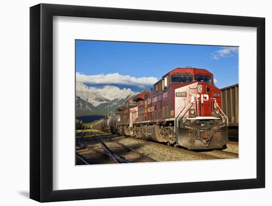 Canadian Pacific Freight Train Locomotive at Banff Station-Neale Clark-Framed Premium Photographic Print