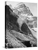 Canadian Pacific Railroad Beneath Mount Stephen-null-Stretched Canvas