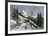 Canadian Pacific Railroad Snowshed at Ross Peak, British Columbia, 1880s-null-Framed Giclee Print