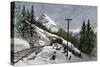 Canadian Pacific Railroad Snowshed at Ross Peak, British Columbia, 1880s-null-Stretched Canvas