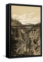 Canadian Pacific Railroad Trestle Over Stoney Creek, 296 Feet High, 1880s-null-Framed Stretched Canvas