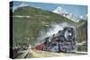 Canadian Pacific Railway at the Foot of the Rocky Mountains, 1935-null-Stretched Canvas