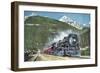 Canadian Pacific Railway at the Foot of the Rocky Mountains, 1935-null-Framed Giclee Print