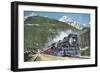 Canadian Pacific Railway at the Foot of the Rocky Mountains, 1935-null-Framed Giclee Print