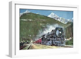 Canadian Pacific Railway at the Foot of the Rocky Mountains, 1935-null-Framed Giclee Print