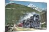 Canadian Pacific Railway at the Foot of the Rocky Mountains, 1935-null-Mounted Giclee Print