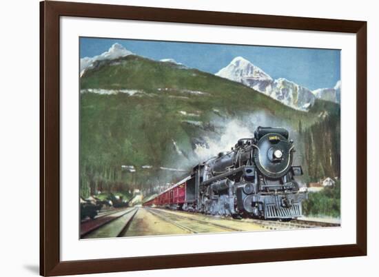 Canadian Pacific Railway at the Foot of the Rocky Mountains, 1935-null-Framed Giclee Print