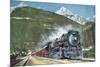 Canadian Pacific Railway at the Foot of the Rocky Mountains, 1935-null-Mounted Giclee Print