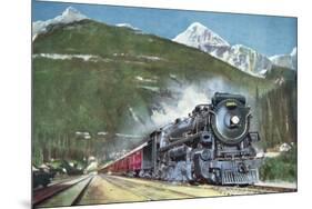 Canadian Pacific Railway at the Foot of the Rocky Mountains, 1935-null-Mounted Giclee Print