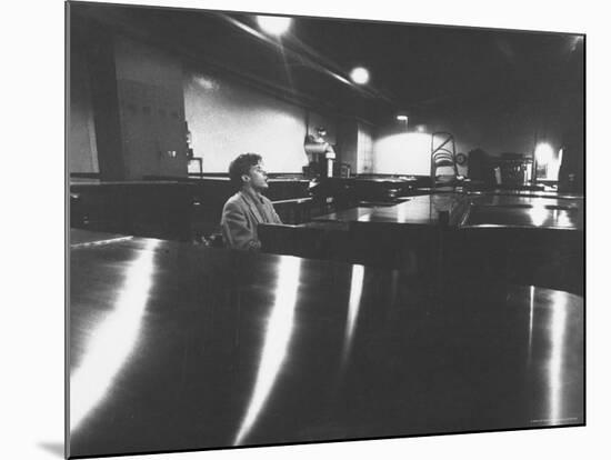 Canadian Pianist Glenn Gould Singing at Columbia Recording Studio-Gordon Parks-Mounted Premium Photographic Print