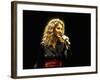 Canadian Pop Music Star Celine Dion Singing Into Microphone During "Hirshfeld Drawing" Function-Dave Allocca-Framed Premium Photographic Print